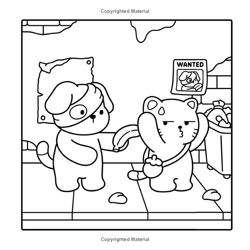 Funny Crimes: Cute and Fun Coloring Book with Silly and Cozy Crime Moments of Animals, Foods, Drinks, and more for Stress Relief