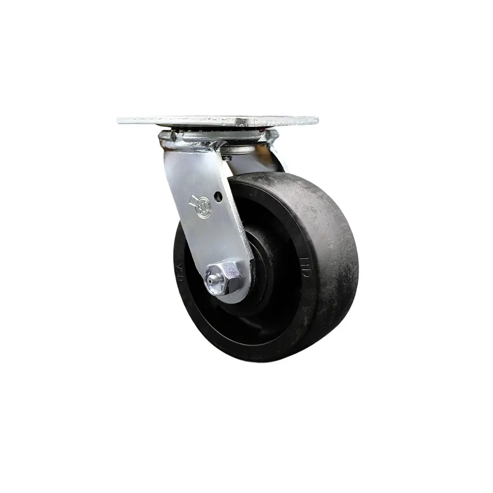 Service Caster SCC-SS30S520-GFND Stainless Steel Heavy Duty Swivel Top Plate Caster with 5 in. Glass Filled Nylon Wheel & Delrin Bearings - 1250 lbs Capacity per Caster