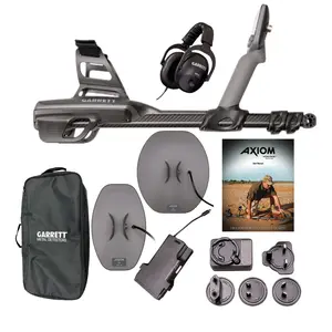 Garrett Axiom Ultra Pulse Gold Detector W/ 13"x11" Mono & 11"x7"DD-FC Search Coil