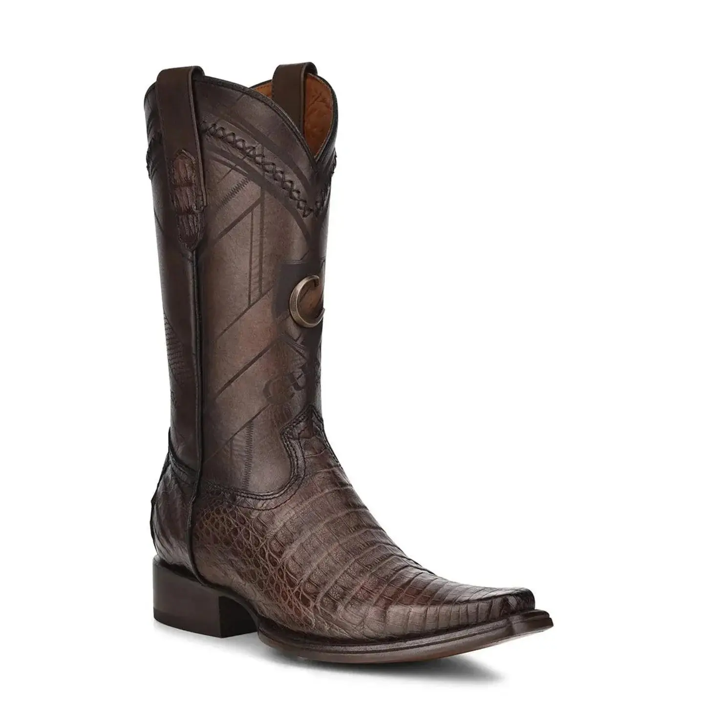 CUADRA MN ARAUCO CHOCOLATE CAIMAN LASER & WOVEN NARROW SQUARE TOE (FINAL SALE)