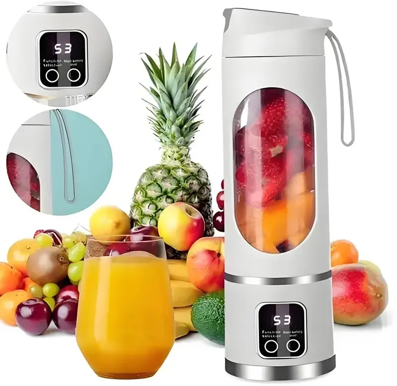Portable Blender with Digital Display – USB Rechargeable Personal Blender, 15.2oz BPA-Free Cup, Stainless Steel Blades for Smoothies, Ice Shakes & Baby Food, Leak-Proof & Easy to Clean, Perfect Father’s Day Gift / Mother’s Day Gift for Home Kitchen