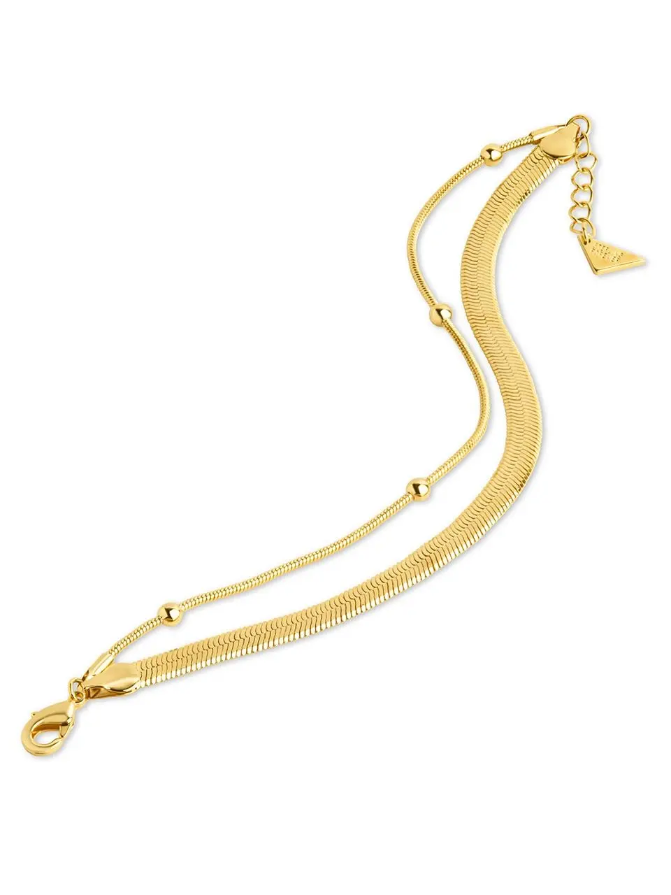 Caoimhe Beaded Chain & Herringbone Chain Bracelet Caoimhe Beaded Chain & Herringbone Chain Bracelet