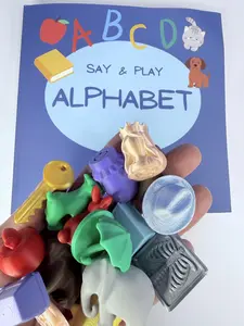 Alphabet Book with 26 Mini Objects | Talkets Alphabet Set | Speech Therapy | Letter Sounds Learning | Preschool Literacy Kit