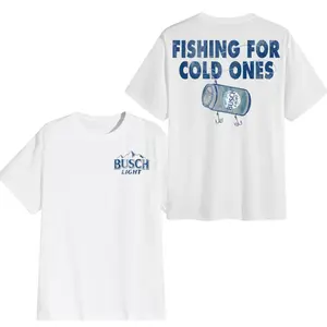 [Busch Light] Funny “Fishing For Cold Ones” Graphic T-Shirt, Humor Fishing & Beer Design for Anglers & Outdoor Lovers, Perfect for Lake Days, Camping & Summer Trips