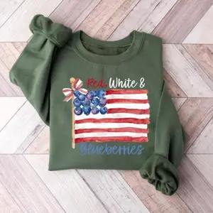 Red White and Blueberries Sweatshirt, Freedom USA Flag Shirt, Red White & Blueberries CK 1993-2025 Memorial Freedom Hoodie