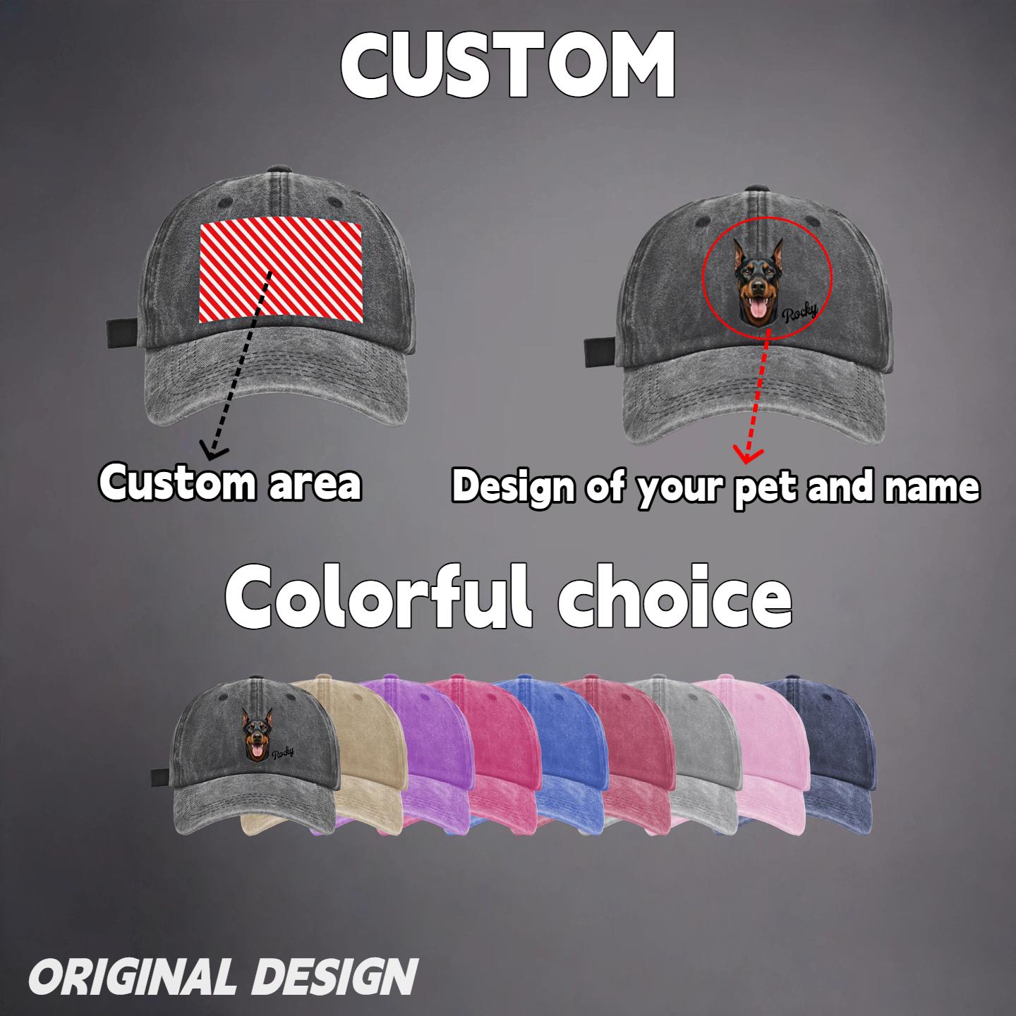 Personalized Pet Hat with Name & Photo • Cute Outdoor Cap