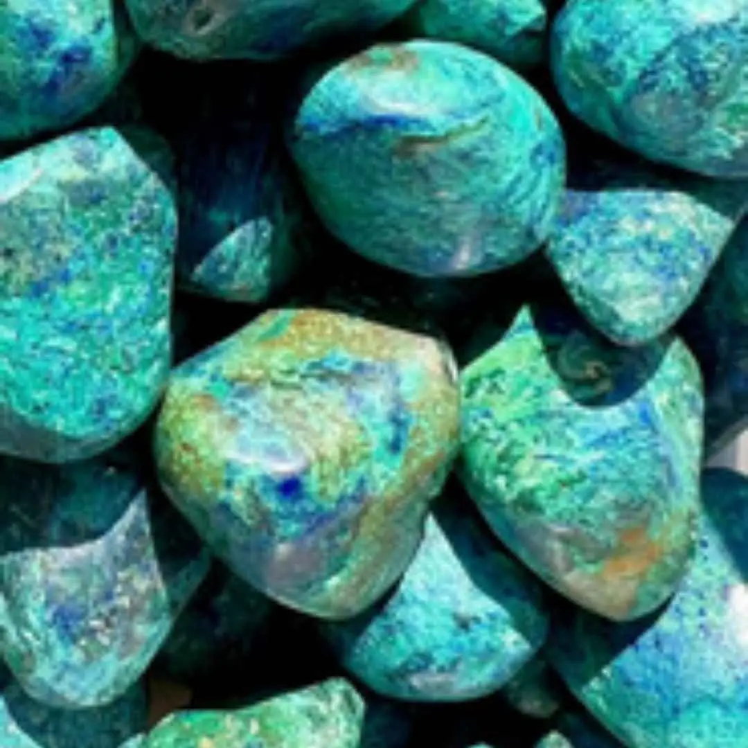 Azurite Malachite Semiprecious Stones, Polished Semi-Finished Accessories for Divination, Unique Pieces Sized 0.75" to 1.5", Meditation, Emotional Healing, Varied Sizes, Natural Azurite, Swirled Hues, Amplified Energy, Clearing Emotional Blockages, Tumble