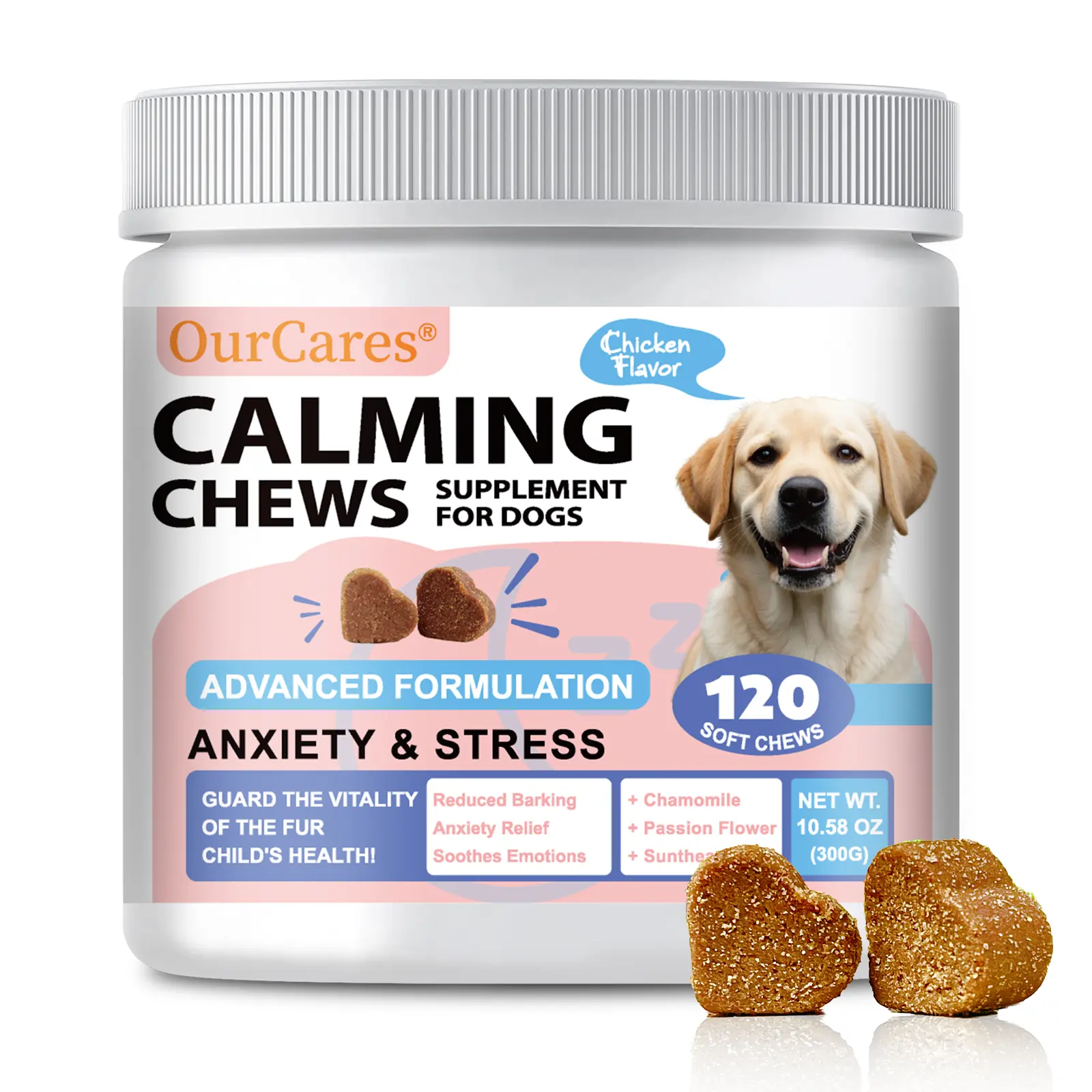 OURCARES Calming Bites for Dogs, Dog Composure & Calming Chews, Relief Soft Chew Pet Treats for Everyday Stress Support