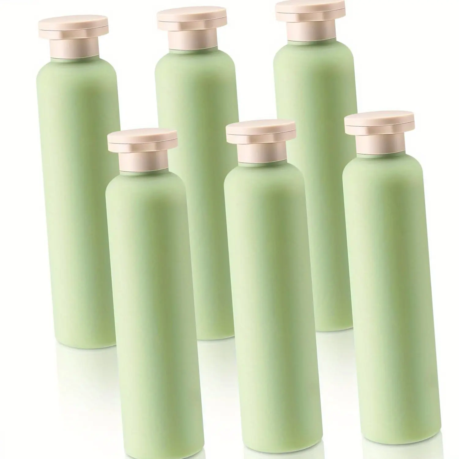 6 Pack 8.8 oz Squeeze Bottles for Shampoo, 260ml Green Plastic Travel Bottles Flip Cap Refillable Reusable Containers for Toiletries Shampoo and Lotion Soap Accessories