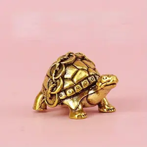 Brass Money Turtle Figurine Antique Style Animal Craft Gift, Handmade Collectible Decorative Ornament, Unique Home Decoration, Collectible Figurines