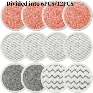 6/12pcs Replacement Steam Mop Pads for Shark S7000amz, S7001, S7201, S7020, S8201, Integrated Cleaning & Wiping, Anti-Slip Grip, Washable, Reusable Mop Pads