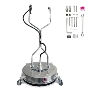 24" Pressure Washer Surface Cleaner with 4 Wheels ,Stainless Steel Dual Handle 4900 Max PSI ,Power Washer Attachment for Driveway/Deck/Patio