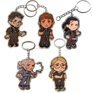 The Pitt TV Show Keychain,Funny Office Worker Acrylic Keychain Set, Chibi Boss & Employee Cartoon Charm, Workplace Humor Keyring, Cute Coworker Gift