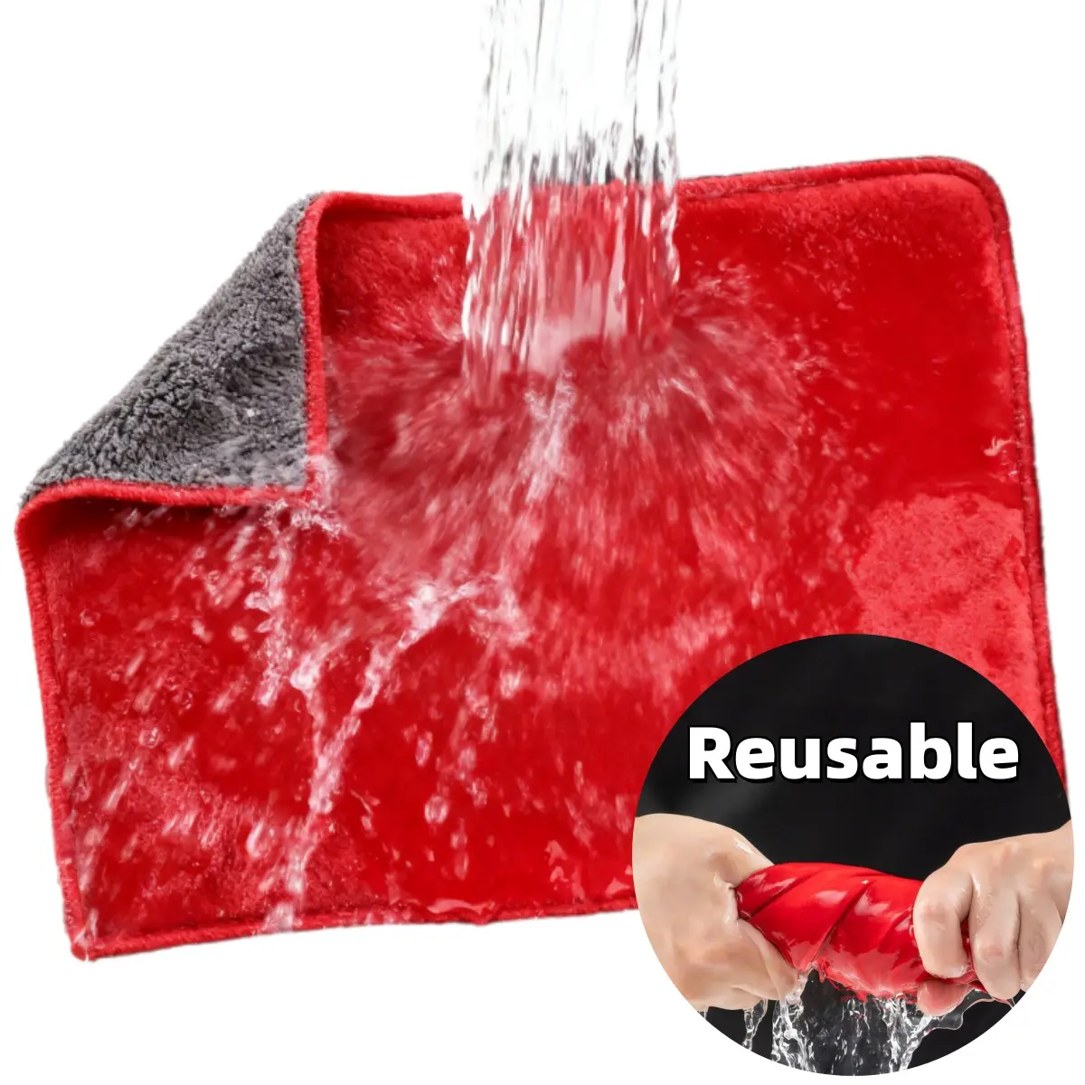 12"x24" (400mmx600mm) Large Soft Microfiber Car Drying Towels, Ultra Absorbent Microfiber Cleaning Cloths, Streak-, Scratch- & Water Spot-Resistant Auto Detailing Towels for Cars, Trucks, SUVs