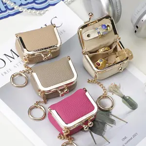 Royal Bagger Genuine Cow Leather Mini Jewelry Box Women's Coin Purse Solid