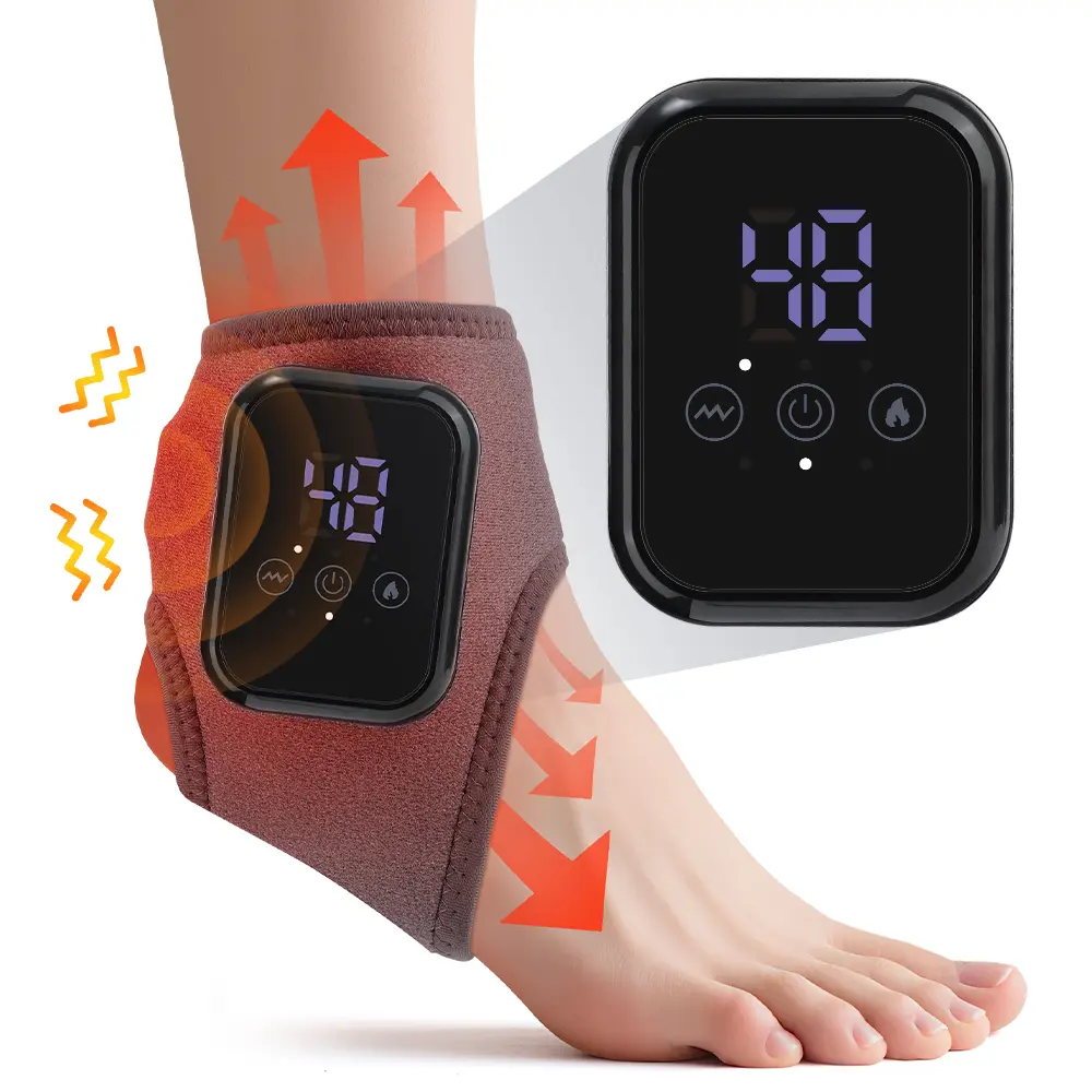 Electric Heated Foot Massager, Wireless Ankle Heating Pad, Portable Foot Warmer, Rechargeable Foot Spa Tool for Men and Women 1 Count