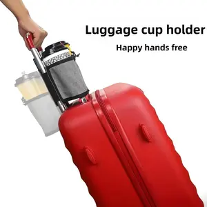 Luggage Cup Holder, Travel Hands-free Coffee Holder, Drawstring Design, Lightweight, Travel Essential Accessories for Flights and Travelers