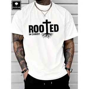 PAYEAH  Men's Short SleeveT-Shirt Religion Christian Scripture Graphic Tee Shirt 100% Heavy Cotton T Shirt