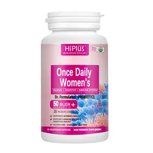 HiPlus Women’s Probiotic 50B CFU – Stay Fresh AF!  16 Strains + Prebiotics for Gut, Feminine & Immune Health | Bye Odor, Hello Confidence | Dairy-Free | 60 Caps woman health