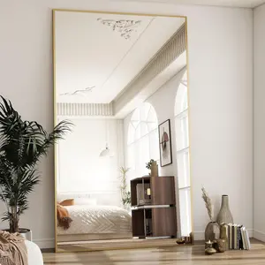 77"x38" Rectangle Full  Floor Mirrors, Full Length Mirror Hanging or Leaning,  Alloy Frame Wall Mirror for Bedroom, Dressing Room,