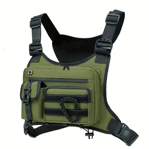Portable Multi Pocket Multi Functional Outdoor Chest Pack Featuring Breathable Pressure Relieving and Adjustable Shoulder Straps Crafted from Waterproof and Abrasion Resistant Nylon Tactical Chest Pack Designed Specifically for Outdoor Fishing