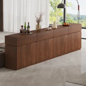 Mid-Century Modern Sideboard with Drawers, 32"-157.5" Large Buffet Cabinet & Credenza, Aesthetic Coffee Bar Console Table for Dining Room Living Room
