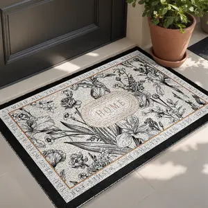 LUMI Luxury French-style Coir Doormat Retro Non-slip Carpet Anti-slip Wear-resistant Waterproof Dust-collecting for Entryway and Porch Washable Rugs Spring