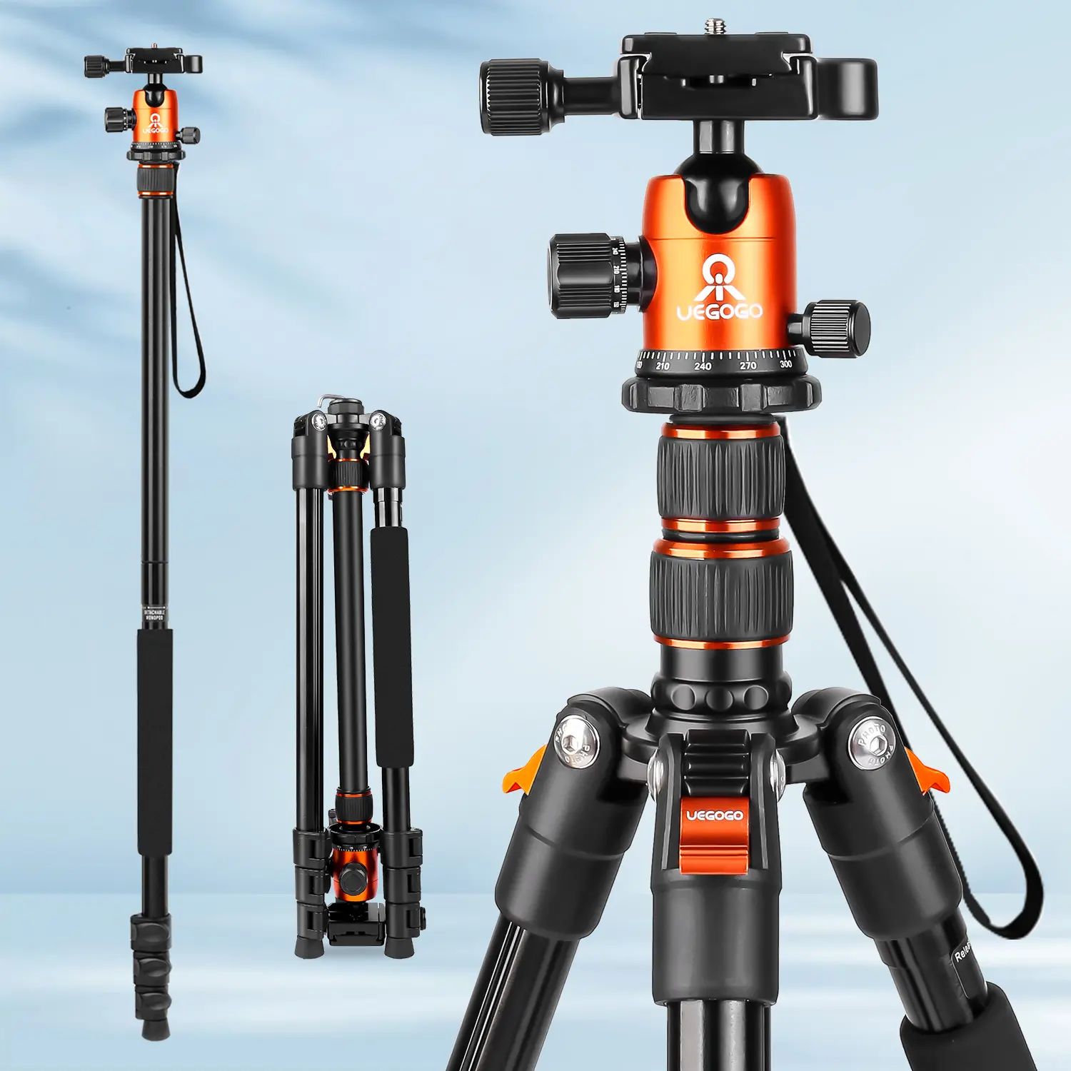 81" Adjustable Professional camera Aluminum Alloy Tripod/Monopod with 360° Ball Head and Quick-Release Plate, Perfect for Vlogging Live Streaming MacroPhotography Suitable for DSLR Cameras#SummerWins#Fathersdaygift