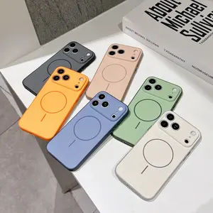 Matte Skin-Feel Contrast Color Slim Frame 2-in-1 Fashion MagSafe Phone Case for IPhone 17 Pro Max 16 15 14 Plus 13 12 Cellphone Cover Casing Protection Shell Magnetic