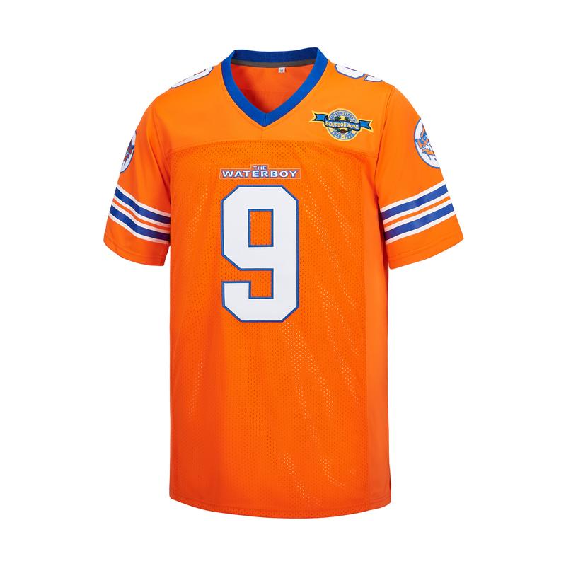 The Waterboy ‘Bobby Boucher’ #9 Football Jersey – 90s Mud Dogs Bourbon Bowl, Adam Sandler Movie 50th Anniversary Jersey, V-Neck Sports Jersey, Perfect Gift for Game Day