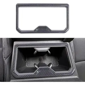 Front Cup Holder Panel Cover for 2024 2025 2026 Toyota Tacoma Accessories/2025 2026 4Runner ABS Plastic Interior for Tacoma SR/SR5/TRD PreRunner/Sport/Off-Road (Carbon Fiber, Front Cup Holder)