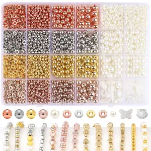 24 Grid Bracelet Spacer Beads, Beads Charms, Jewelry Making Supplies, Earrings Necklace Accessories, DIY Handmade Crafts, Craft Essentials