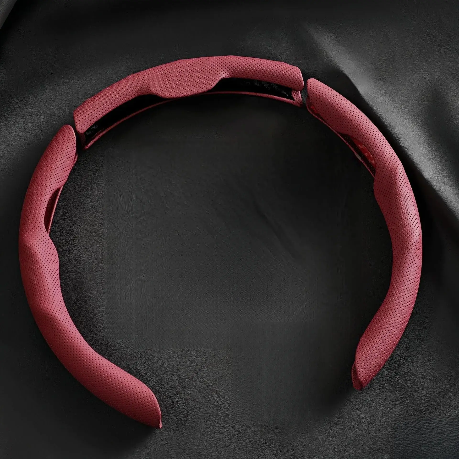 Napa Leather Grip Steering Wheel Cover - Ultra-Thin, Breathable, Anti-Slip, Sweat-Resistant, Easy-Install, Universal Fit, 4-Season Car Steering Wheel Insert Accessories, Auto/Cars Accessories, Enhances Driving Safety, Pink Special Gift