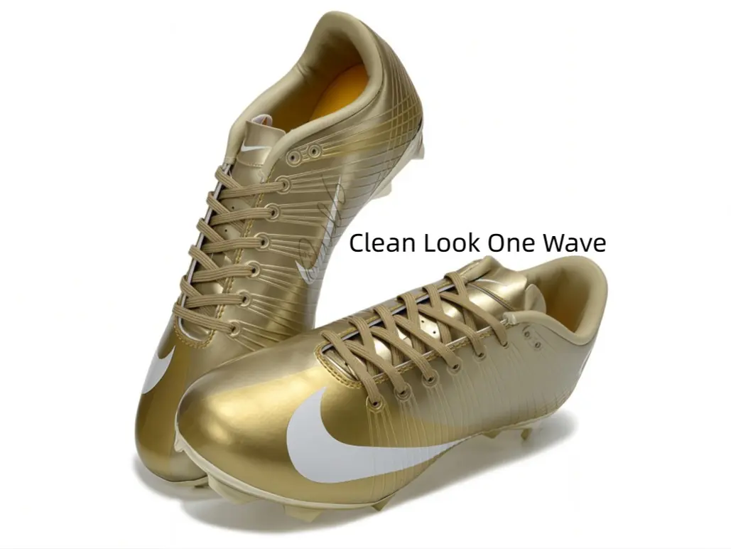 Premium Metallic Speed Football Cleats - Football Equipment with Sleek Ribbed Upper, Firm-Ground Stud Outsole for Match-Day Performance