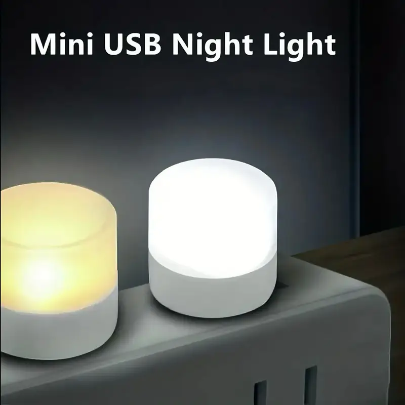 Usb Night Light - 10PCS Mini Plug-In LED Lamp, Warm Soft Glow, Portable, Compact & Smartphones Friendly, Energy Efficient *LIMITED TIME ONLY* Free Gif