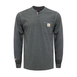 5.5OZ Button Pullover T-Shirts/Solid Color-2808