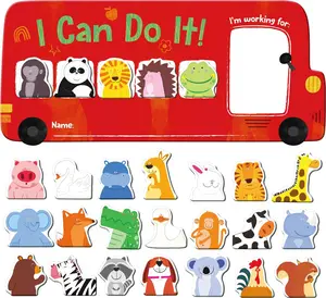 I CAN DO IT Token Board, Reward Chart with 26  , Red Bus Reward Chart for , Incentive Positive Chart for Good Behavior and Responsibility,  for , , Students