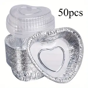 Large Capacity Disposable Baking Cups - Durable Aluminum Foil, Non-Stick, Versatile for Cupcakes, Tarts, Pudding, Appetizers - Perfect for Wedding, Christmas, Birthday Party Supplies Bakeware Baking Tools Essential Bakeware