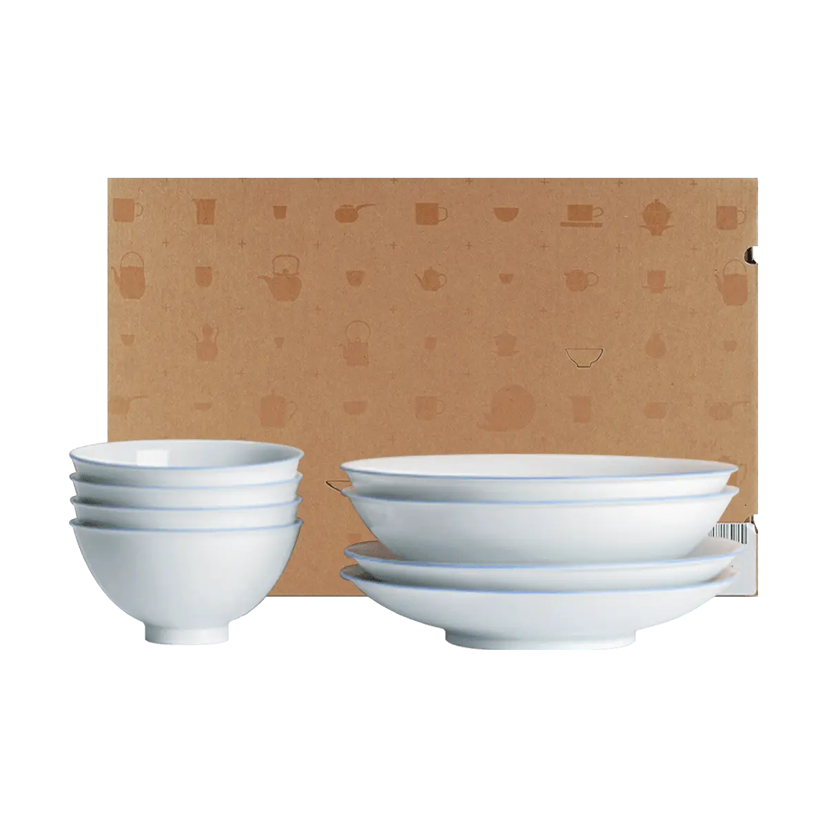 LANYINDONGFANG Jingdezhen Celadon Porcelain Dinnerware Set - 8-Piece Gift Set, Elegant Tableware for Special Occasions