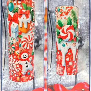 20oz Christmas Candy Tumbler for Festive Drinks - Bottle, Drinkware