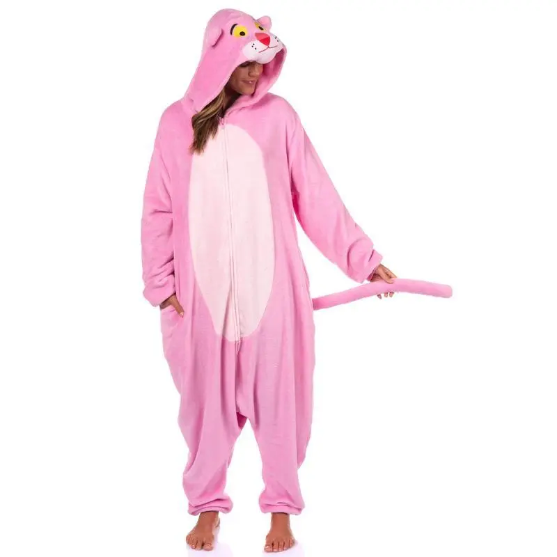 The Pink Panther Adult Kigurumi Hooded Costume Pajama Lounge Union Suit Sleepwear For Men Women The Pink Panther Adult Kigurumi Hooded Costume Pajama Lounge Union Suit Sleepwear For Men Women