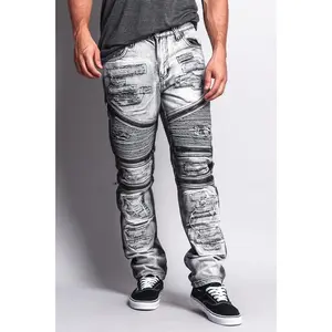 Biker Distressed Washed Slim Jeans
