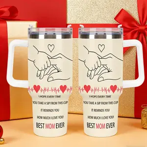 "I Hope Every Sip Reminds You I Love You"Mother's Day Gift, Mother’s Day 40oz Tumbler with Handle,  Travel Mug, Best Mom Ever Sentiment, Holding Hands Design,"Best Mom Ever" Tumbler, Gift for Mom from Son/Daughter
