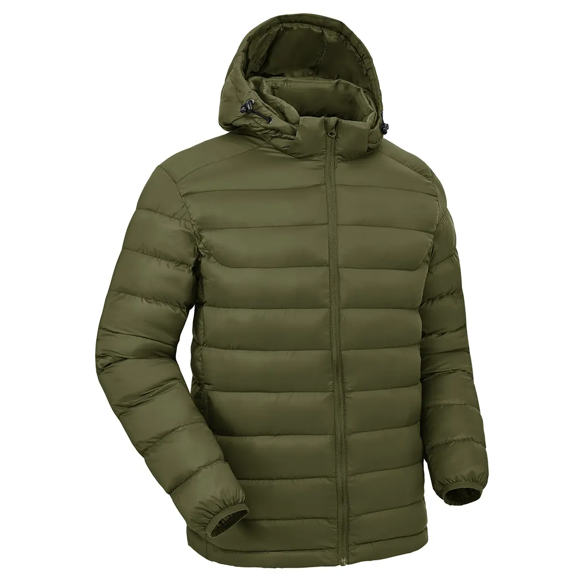 YSENTO Men's Down Alternative Jackets Lightweight Water-Resistant Winter Insulated Puffer Coat Detachable Hood