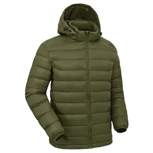 YSENTO Men's Down Alternative Jackets Lightweight Water-Resistant Winter Insulated Puffer Coat Detachable Hood