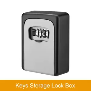 Sectyme Key Lock Box Weatherproof 4 Digit Combination Password Key Storage Security Lock Box Indoor Outdoor Key Safe Lock Box