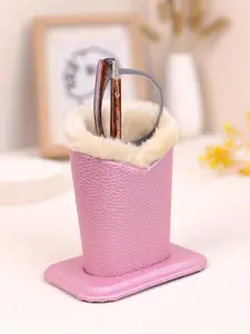 Plush Lined Glasses Holder Stand for Desk & Nightstand, Protective Eyeglasses Case & Storage Pouch, Soft Eyewear Organizer for Men & Women, Home, Office & Bedside Use