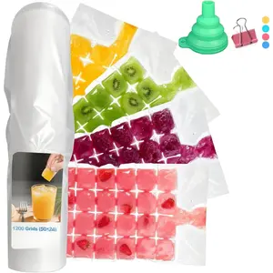 50 pack disposable  bags,easy freeze  bags for freezer with funnels,24-Cell Flavorsaver Ice Tray: Portion-Control for Coffee, Broth, Breast Milk &  Cold Compress (50)
