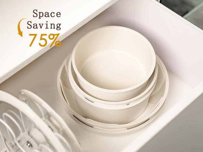 Astercook 20pcs Non-Stick Pots and Pans Set with Detachable Handle, Oven Safe, Stackable, Non-Stick RV Kitchen Cooking Set Modern Aluminum Dishwasher Safe