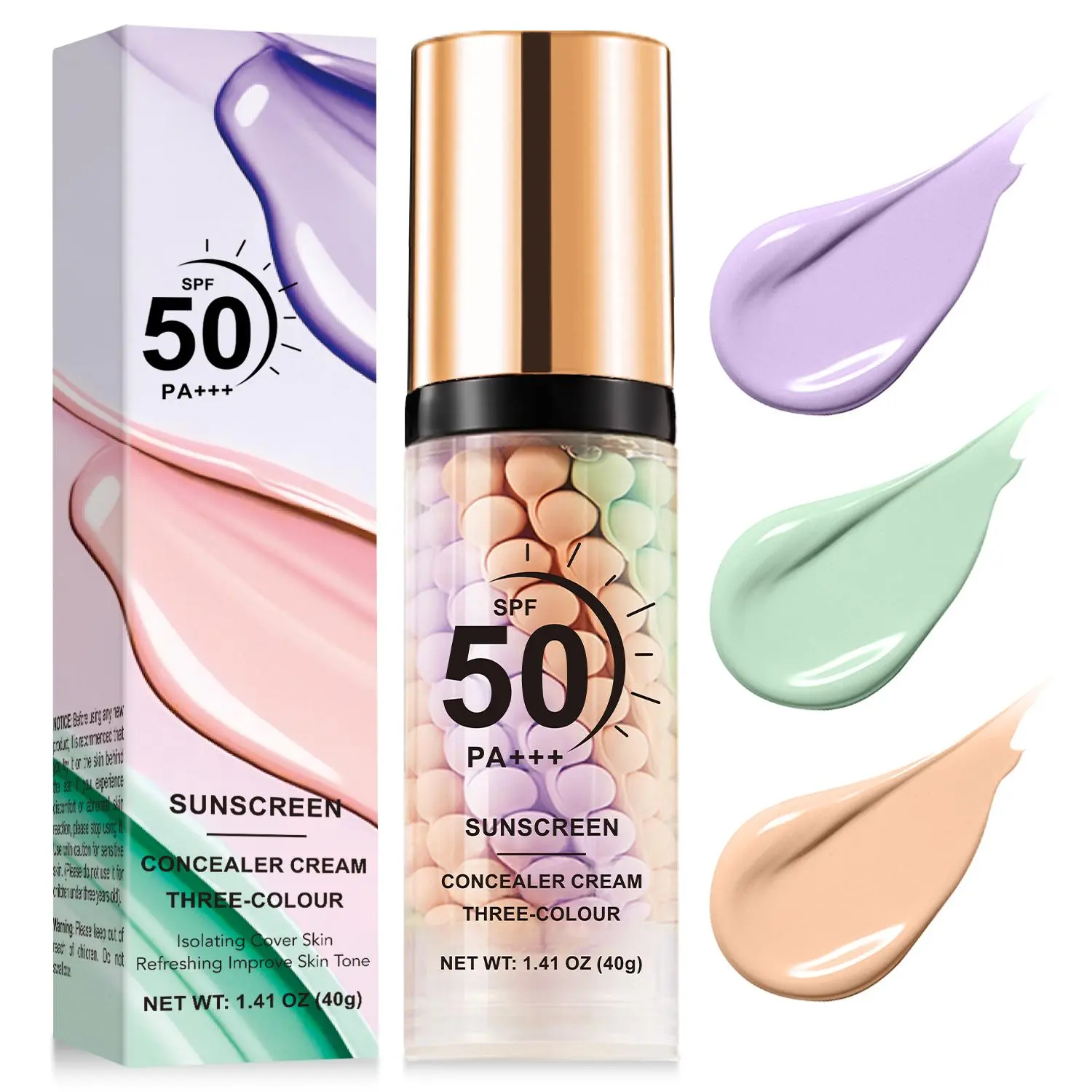 【Summer Sale Deals】3-in-1 Color Correcting Primer with SPF 50 - Lightweight, Oil-Control, Hydrating Base for Smooth Makeup Application
